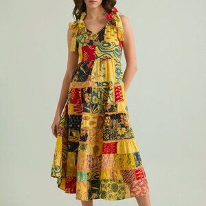Bohera Serendipity Patchwork Dress In Yellow - Large